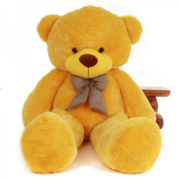 Super Giant 7 Feet Yellow Bow Teddy Bear Soft Toy
